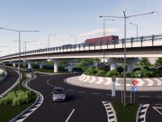 Județul Maramureș: un pasaj pe drumul județean DJ 182B, peste Varianta ocolitoare a Municipiului Baia Mare în zona Italsofa.