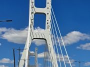 Podul Transilvania de pe râul Someş, cel mai lung pod hobanat din România, a fost inaugurat, vineri, în municipiul Satu Mare.