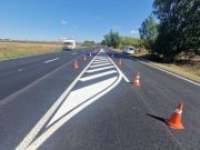 Se aplică marcaje rutiere pe DN 69, la ieșire din Timișoara spre Orțișoara!