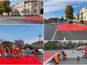 Județul Arad: la Lipova, nou marcaj rutier pentru creșterea siguranței pietonilor!
