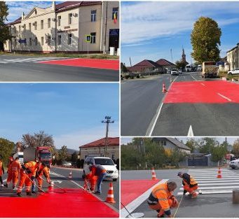 Județul Arad: la Lipova, nou marcaj rutier pentru creșterea siguranței pietonilor!
