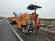 Reparații asfaltice executate pe Autostrada A2, km 161+800, calea 2 (sensul de mers Constanța – București).