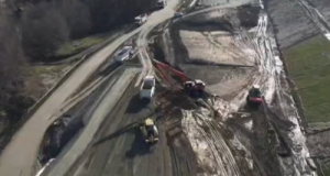 Mobilizare pe șantierul Autostrăzii Sibiu-Pitești, secțiunea 4 (Curtea de Argeș – Tigveni).