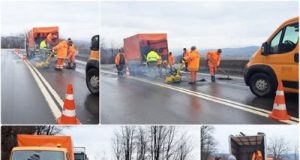 Reparații asfaltice pe DN 68A, sectorul Coșava – Coșevița