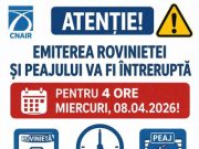 CNAIR: emiterea rovinietei și peajului va fi întreruptă pentru 4 ore, miercuri 08.04.2026!