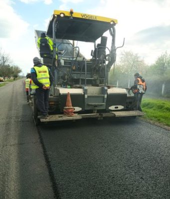 DRDP Buzău: așternere covor asfaltic pe DN 1B, pe tronsonul Buzău – Ploiești.