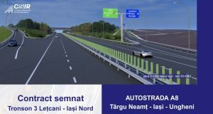 CNIR a semnat, astăzi, un nou contract cu finanțare prin Programul SAFE: tronsonul 3 al Autostrăzii ,,Unirii”-A8 Lețcani (DN28) -DN 24 (Iași).