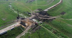 Lucrările intense de reparație capitală a podului peste râul Răuțel, din raionul Fălești, amplasat pe drumul național G54 R16– Răuțel – Glinjeni – Catranîc.