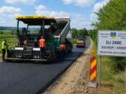 Județul Suceava: au început asfaltările pe DJ 208E, între Dolhești și Uidești.