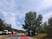 DRDP Timișoara: zone cu covor rutier de culoare roșie și afișaj electronic pentru informarea conducătorilor auto.