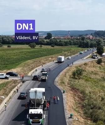 Au început lucrările de așternere a covorului asfaltic pe DN1, între Brașov și Făgăraș!