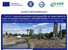 Lucrările continuă pentru realizarea unui nou pod de pe strada Fabricii de Zahăr din municipiul Cluj Napoca