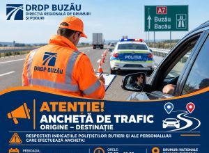 Anchete de circulație Origine–Destinație pe drumurile administrate de DRDP Buzău și pe Autostrada Moldovei (A7)