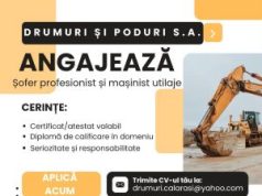 Drumuri și Poduri Călărași angajează!
