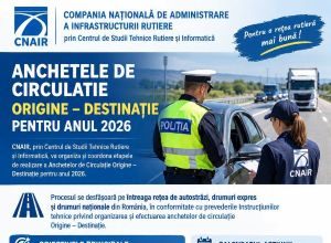 CNAIR: anchete de Circulație Origine – Destinație pentru anul 2026.