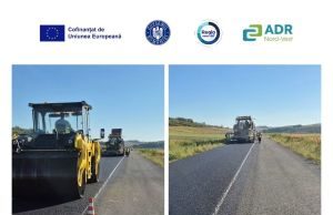 Județul Sălaj: lucrările de reabilitare a drumului județean DJ 109P au ajuns la așternerea stratului de uzură