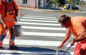 Lucrări de întreținere pe drumul național DN 79A. în județul Arad